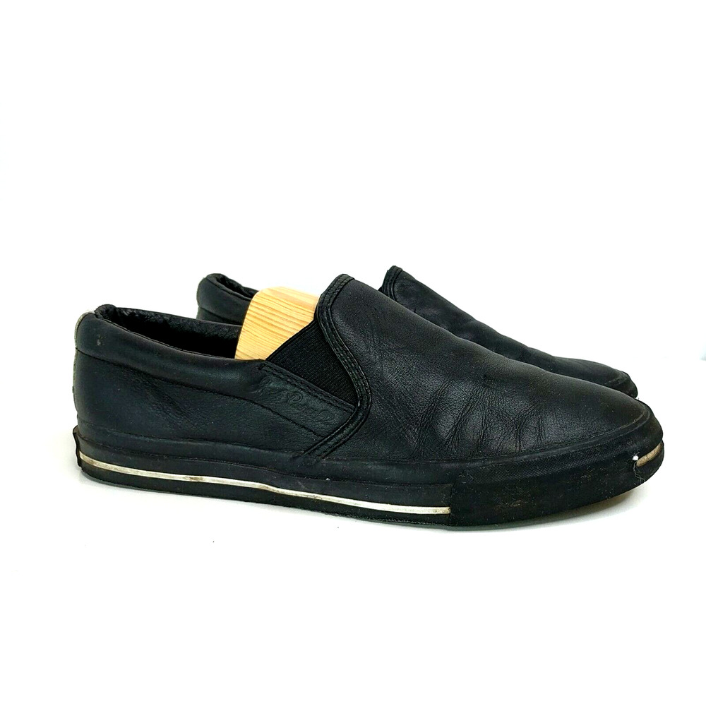 Converse John Varvatos Black Leather Slip-on Sneaker Men Size 9.5 Women 11